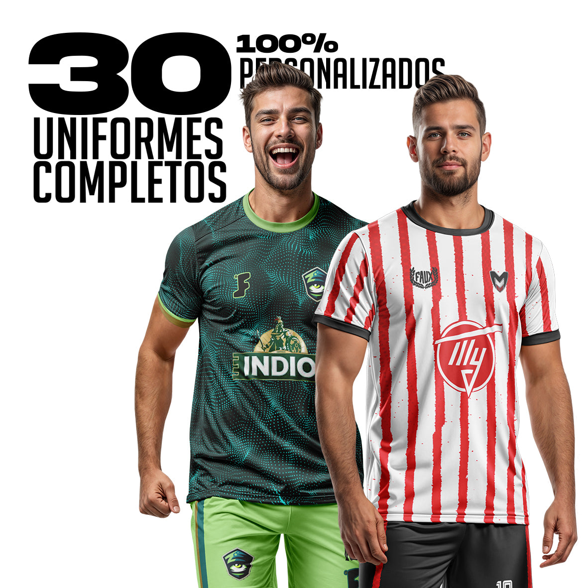 30 Kits Jersey, Short y Calcetas (28 jugador mas 2 portero)
