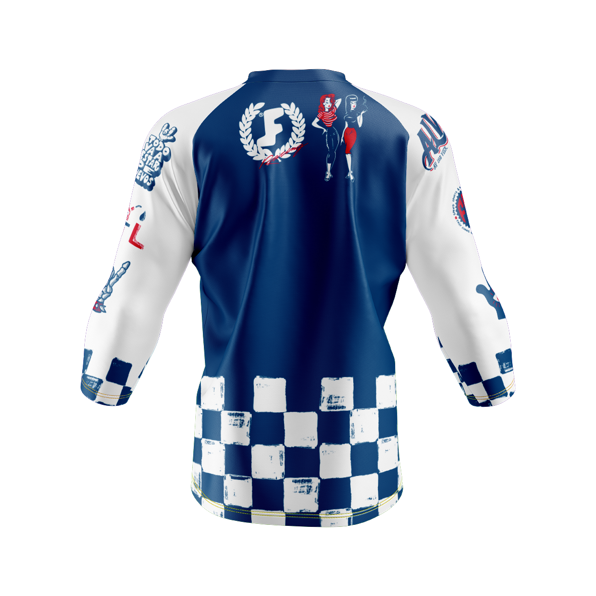 Checkers Enduro Blanco Azul Jersey