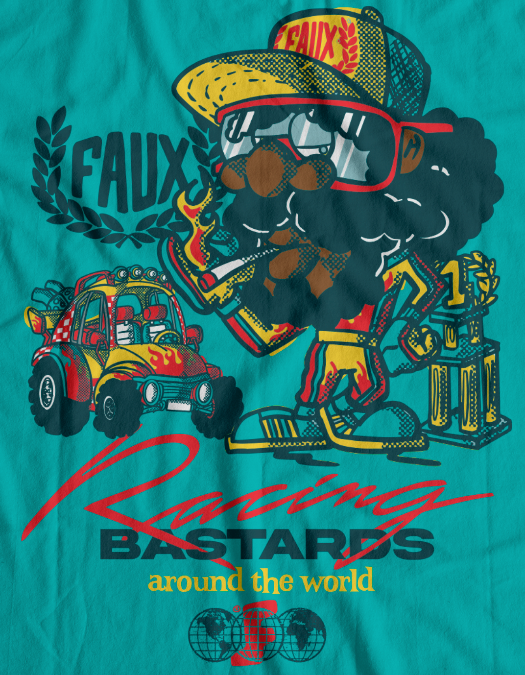 Racing Bastards Petrol T-Shirt