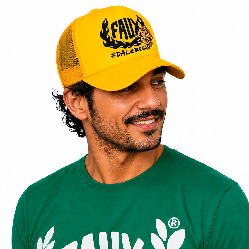 Trucker Hat Fire Amarilla