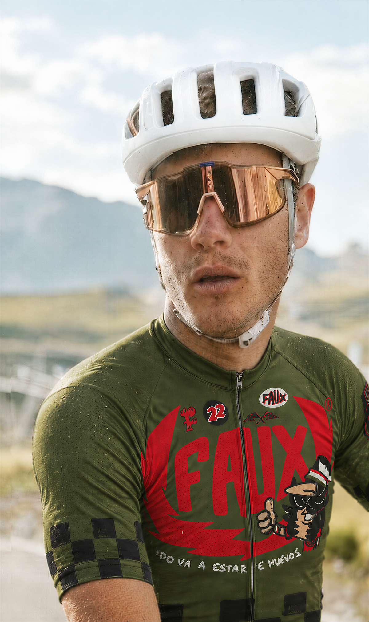 Checkers Army Green Cycling Jersey